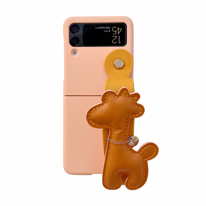 Cute Giraffe Wristband Bracelet Case for Samsung Galaxy Z Flip3 Z  Flip4