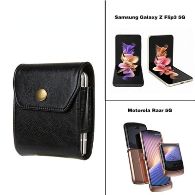 Leather Clip Holster Bag For Samsung Z Flip 4