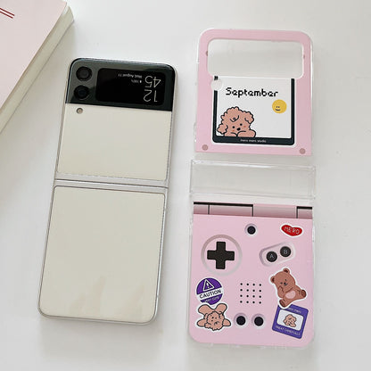 Cartoon Pearl Hand Chain Phone Case For Samsung Galaxy Z Flip 3 5G