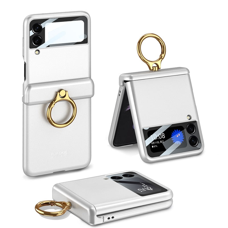 Armor Case with Ring Bracket Stand for Samsung Galaxy Z Flip 4 
(Magnetic Hinge Cover)