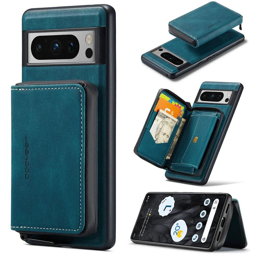 Luxury Magnetic Leather Case with Detachable Wallet for Google Pixel 8 Series