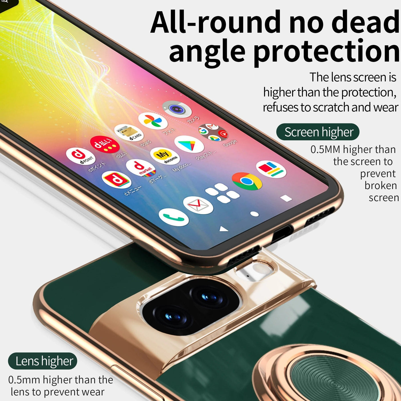 Luxury Electroplating Case with Ring Holder For Google Pixel 8 Series