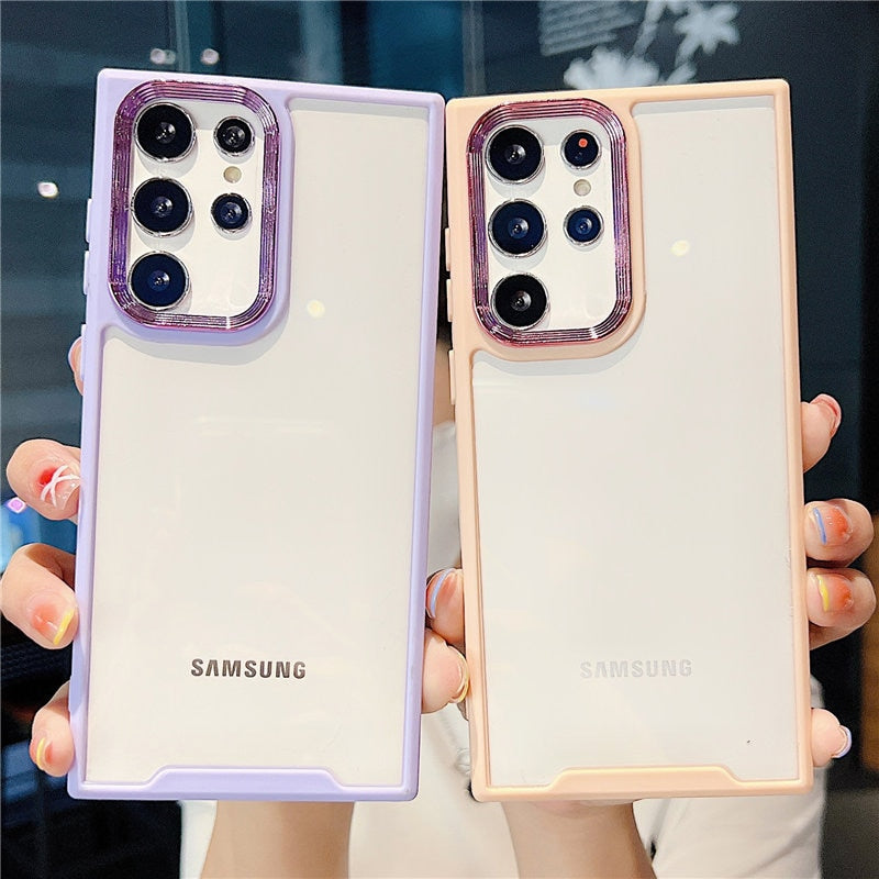 Lens Protection Clear Phone Case For Samsung S22 Series