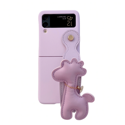 Cute Giraffe Wristband Bracelet Case for Samsung Galaxy Z Flip3 Z  Flip4