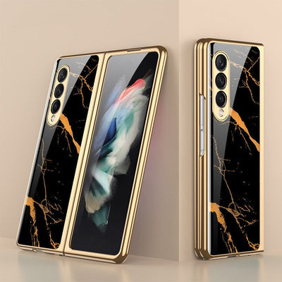 Luxury Tempered Glass Case For Galaxy Z Fold 3