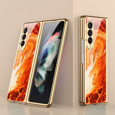 Luxury Tempered Glass Case For Galaxy Z Fold 3