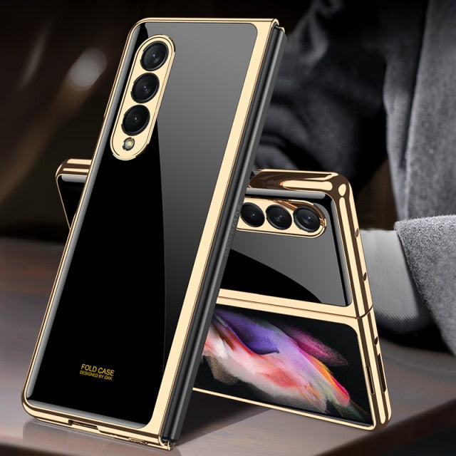 Luxury Tempered Glass Case For Galaxy Z Fold 3