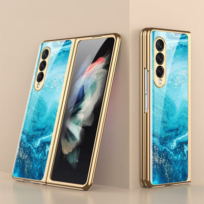 Luxury Tempered Glass Case For Galaxy Z Fold 3