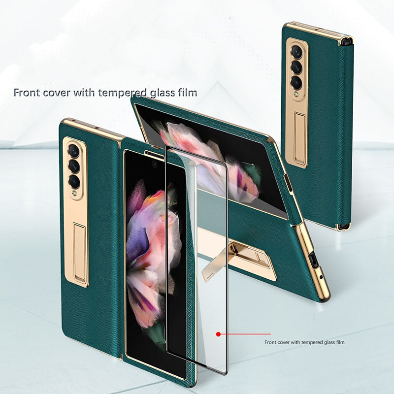 Leather Flip Cover For Galaxy Z Fold 3