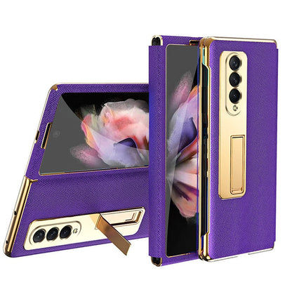 Leather Flip Cover For Galaxy Z Fold 3