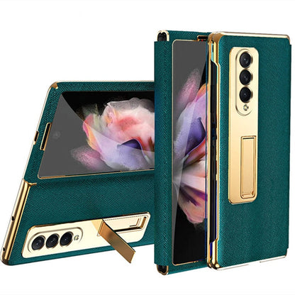Leather Flip Cover For Galaxy Z Fold 3