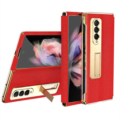 Leather Flip Cover For Galaxy Z Fold 3