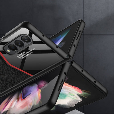 Luxury Leather Cover For Galaxy Z Fold 3