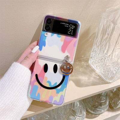Cute Watercolor Smile Pendant Phone Case For Samsung Galaxy Z Flip 3