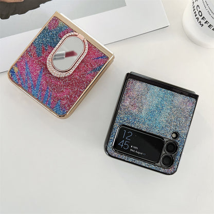 Shining Diamond Mirror Ring Cover For Samsung Galaxy Z Flip 3 5G