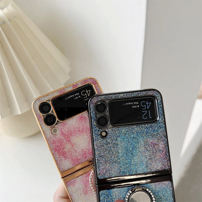 Shining Diamond Mirror Ring Cover For Samsung Galaxy Z Flip 3 5G
