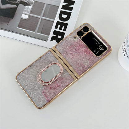 Shining Diamond Mirror Ring Cover For Samsung Galaxy Z Flip 3 5G