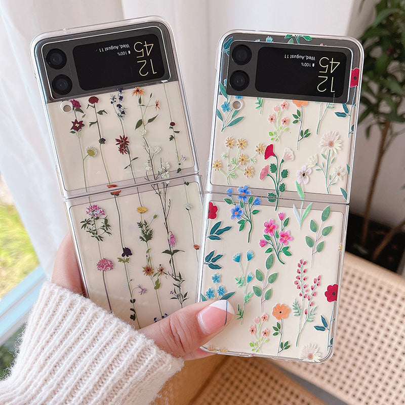 Woman Cute Flowers Phone Case For Samsung Galaxy Z Flip 3 5G