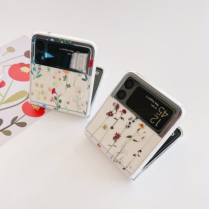 Woman Cute Flowers Phone Case For Samsung Galaxy Z Flip 3 5G