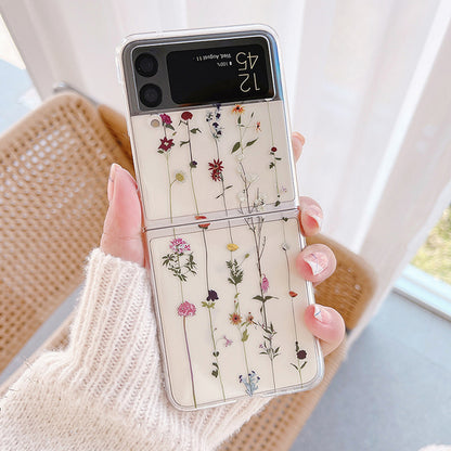 Woman Cute Flowers Phone Case For Samsung Galaxy Z Flip 3 5G