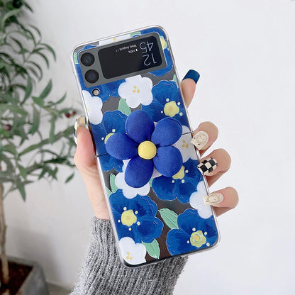 Floral Pattern Phone Case For Samsung Galaxy Z Flip 3 5G