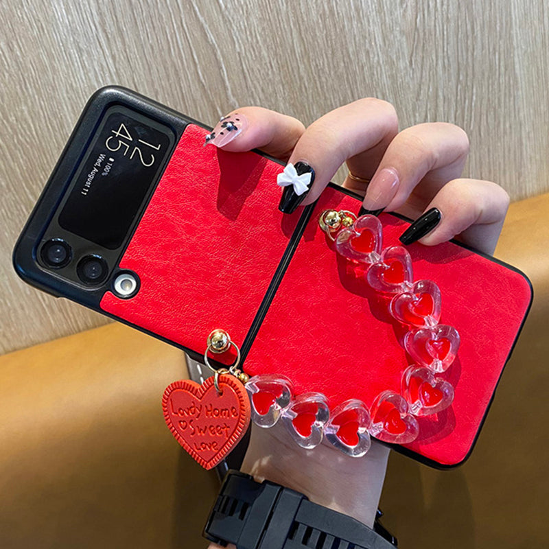 Crystal Love Heart Case For Samsung Galaxy Z Flip 3 5G