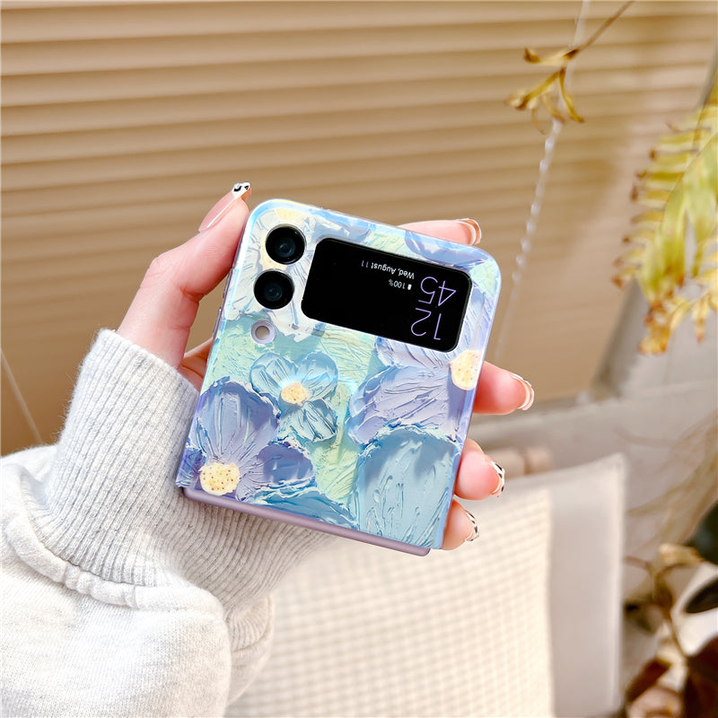 Luxury Blu-ray Flower Soft Silicone Phone Case For Samsung Galaxy Z Flip3