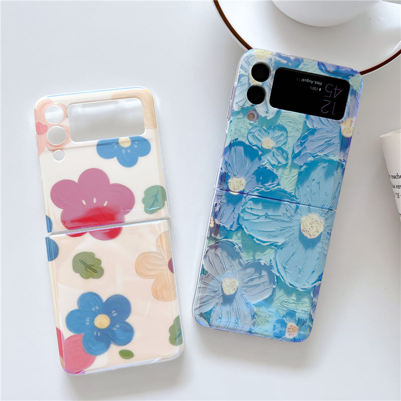 Luxury Blu-ray Flower Soft Silicone Phone Case For Samsung Galaxy Z Flip3