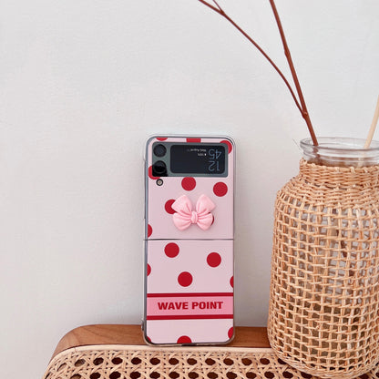 Cute Cartoon DIY Polka Dot Bow Case For Samsung Galaxy Z Flip 3
