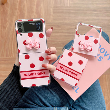 Cute Cartoon DIY Polka Dot Bow Case For Samsung Galaxy Z Flip 3