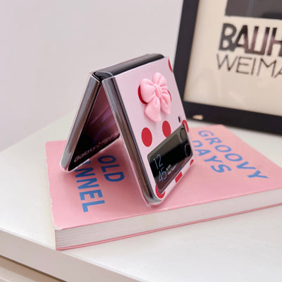 Cute Cartoon DIY Polka Dot Bow Case For Samsung Galaxy Z Flip 3