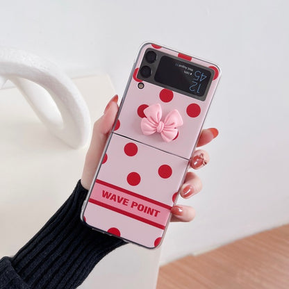 Cute Cartoon DIY Polka Dot Bow Case For Samsung Galaxy Z Flip 3