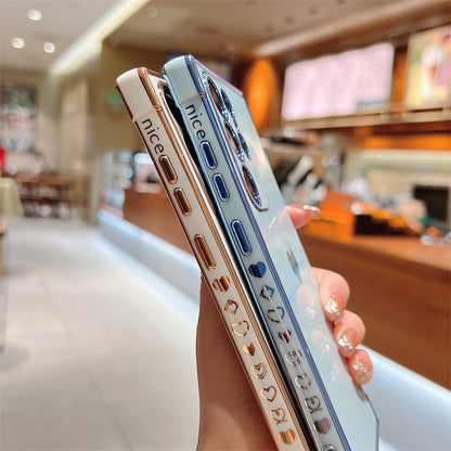 Soft Electroplated Love Heart Phone Case For Samsung S22