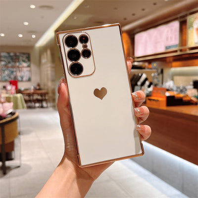 Soft Electroplated Love Heart Phone Case For Samsung S22