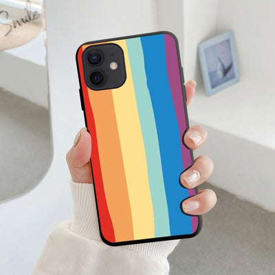 Striped Rainbow Phone Case For iPhone