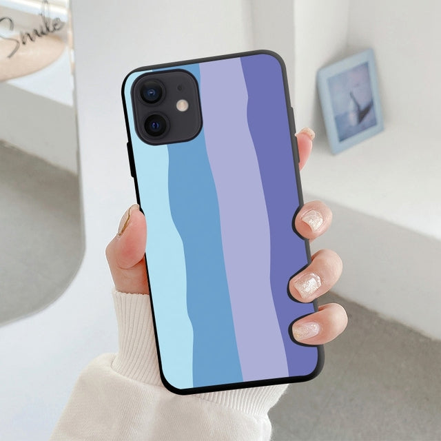 Striped Rainbow Phone Case For iPhone