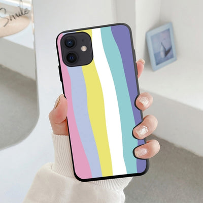 Striped Rainbow Phone Case For iPhone