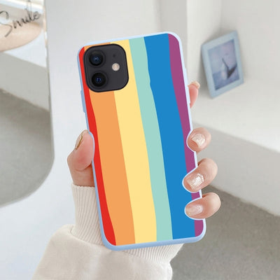 Striped Rainbow Phone Case For iPhone