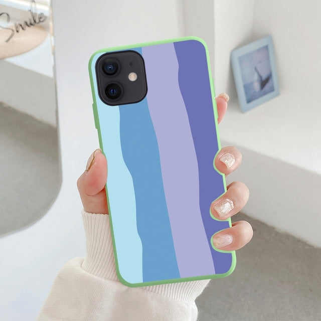 Striped Rainbow Phone Case For iPhone