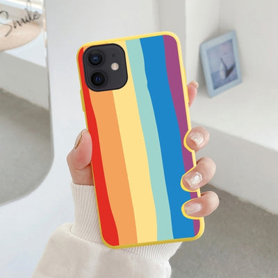 Striped Rainbow Phone Case For iPhone