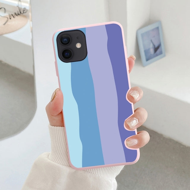 Striped Rainbow Phone Case For iPhone