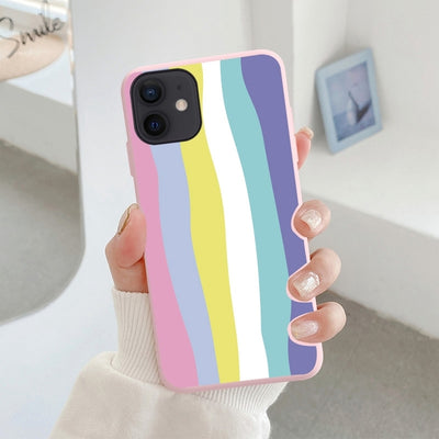 Striped Rainbow Phone Case For iPhone