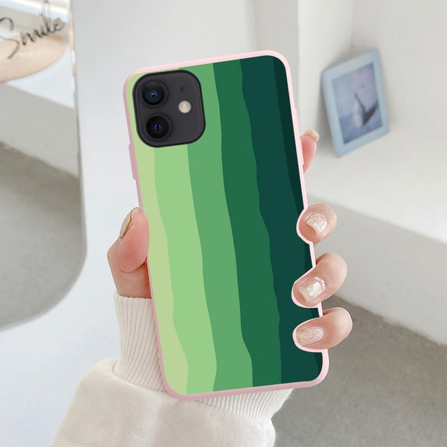 Striped Rainbow Phone Case For iPhone