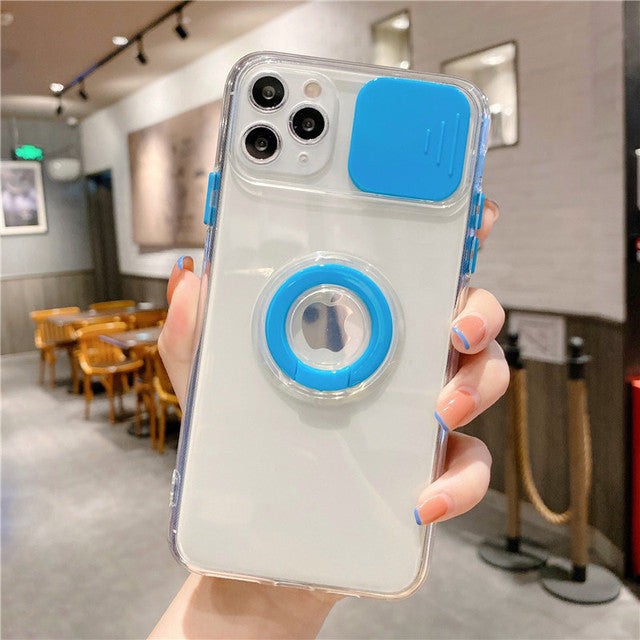 Camera Protection Ring Holder Phone Case For iPhone