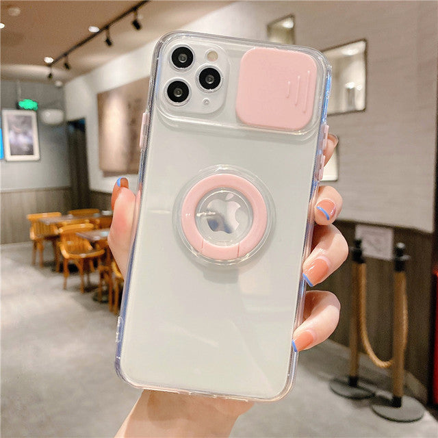 Camera Protection Ring Holder Phone Case For iPhone