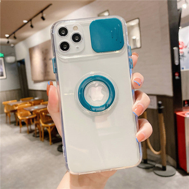 Camera Protection Ring Holder Phone Case For iPhone