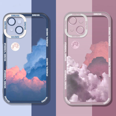 Sunset Sky Clouds Moon Pattern Case For iPhone