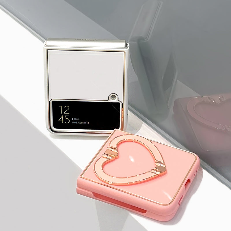Cute 3D Love Heart Bracket Case For Samsung Galaxy Z Flip 3 5G