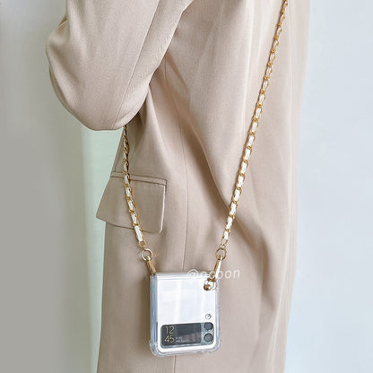 Fashion Makeup Mirror Crossbody Case For Samsung Galaxy Z Flip 3 5G