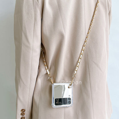Fashion Makeup Mirror Crossbody Case For Samsung Galaxy Z Flip 3 5G